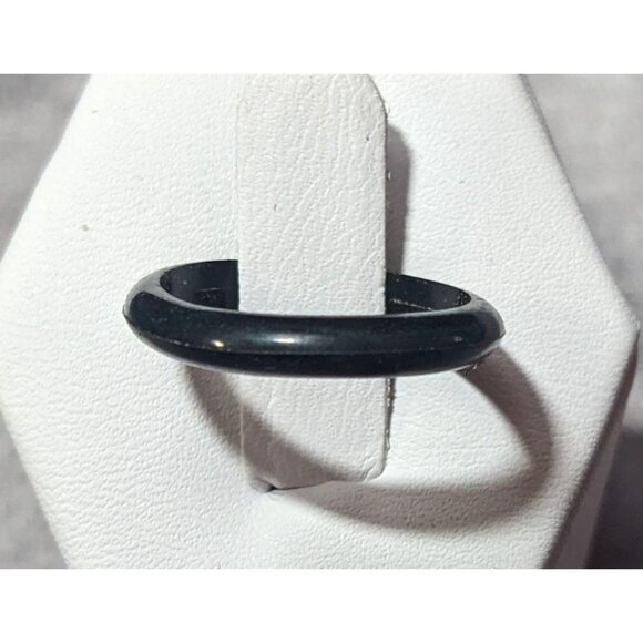 Simple Black Rubber Fashion Ring Size 6 1/4 - Picture 5 of 11